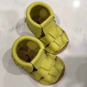 Yellow sandal moccasins, brand new